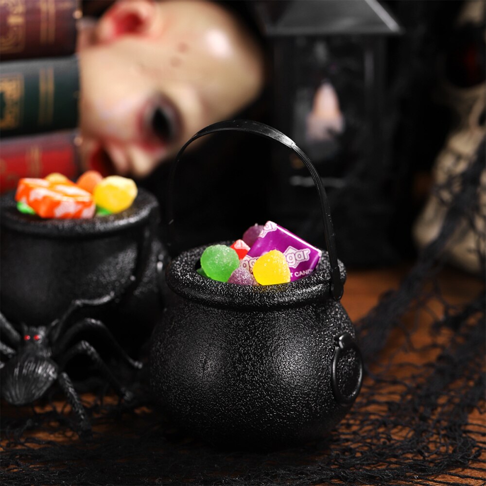 Bestoyard 10 Stuks Halloween Snoep Emmer Halloween Snoep Houder Container Heks 'S Cauldron Truc Of Behandelen Snoep Emmer Houder