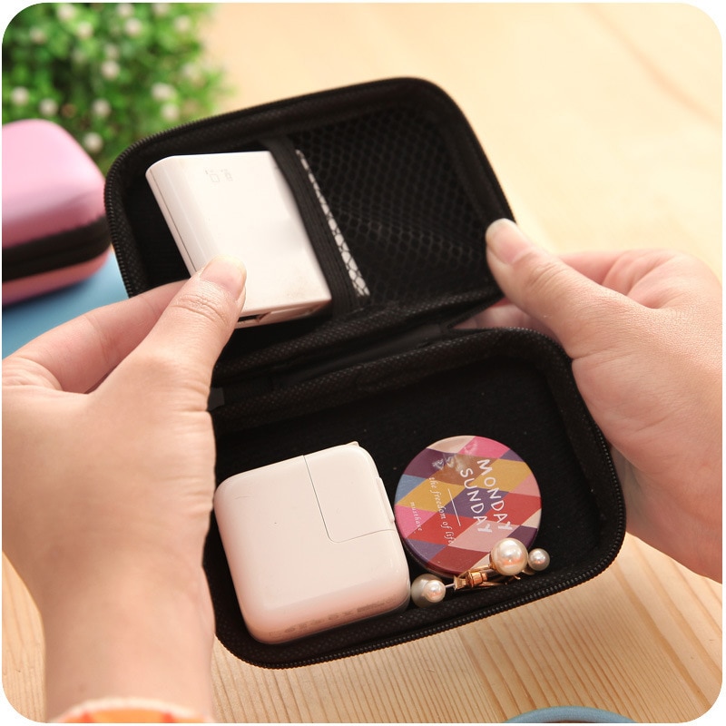 Estuche para auriculares EVA, estuche para auriculares con cables, estuche para guardar bolsas, estuche resistente al agua, estuche con cremallera, dispositivo de viaje