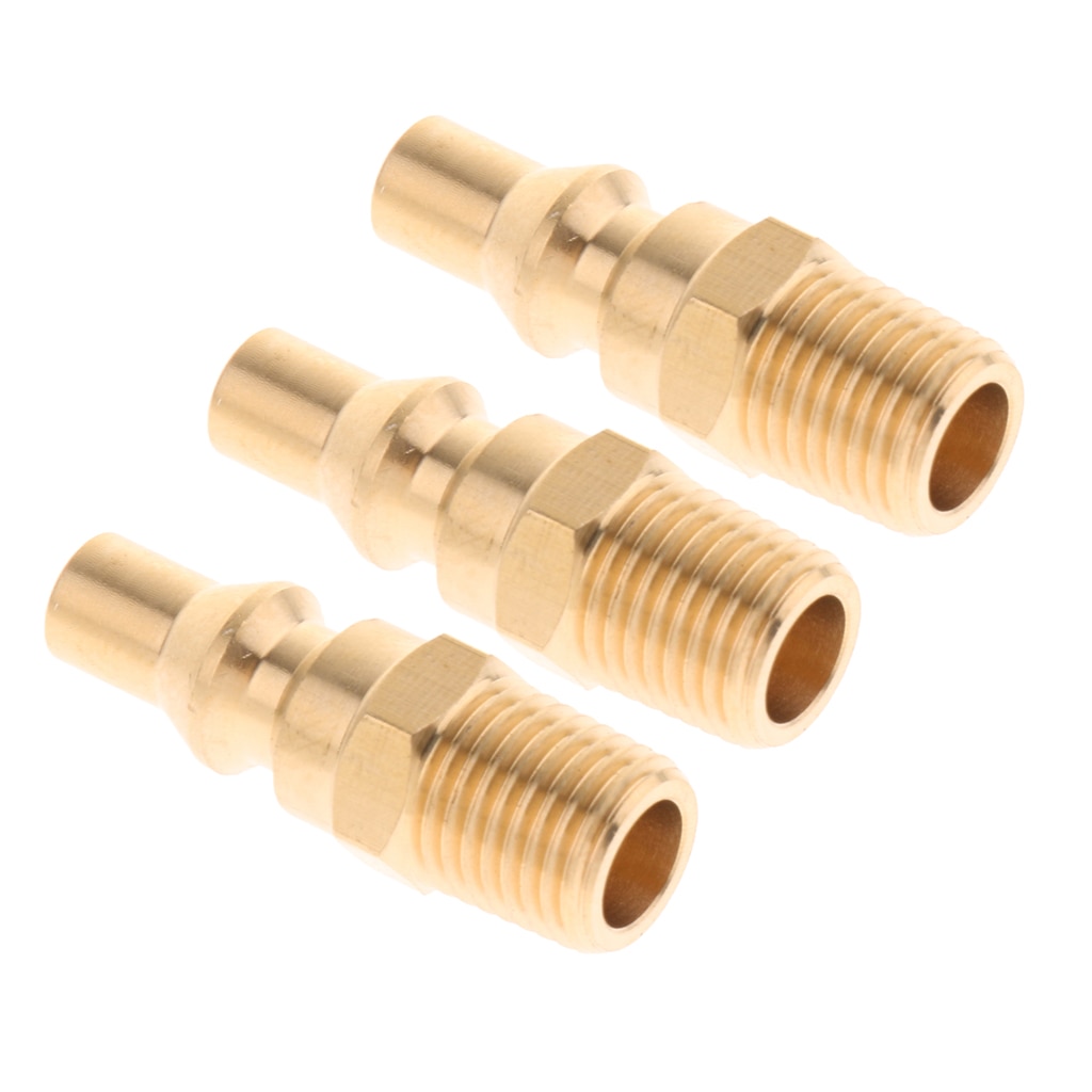 3 Pcs Premium Propane Gas Quick Connect Adapter Connector Hose Fitting 1/4'' Male Thread, for RV Oven, Easy to Install