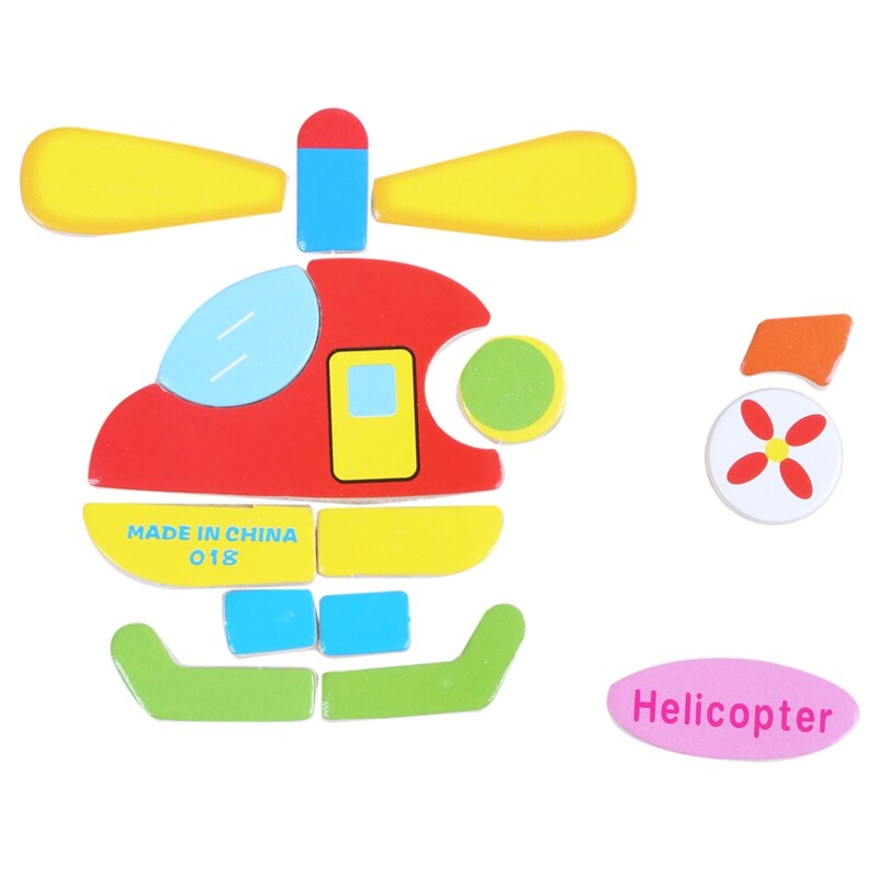 Houten Puzzels Educatief Ontwikkeling Baby Kinderen Training Speelgoed (Helikopter)