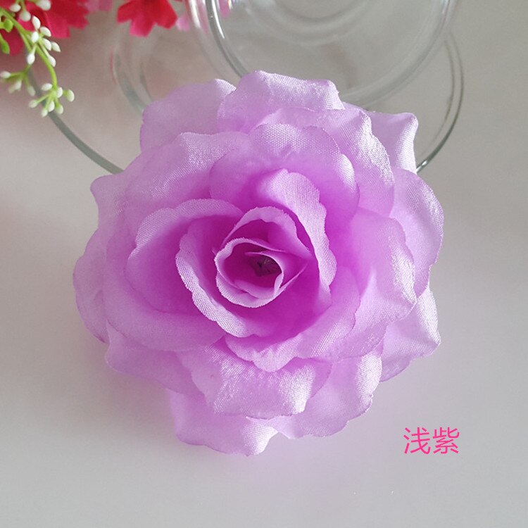 Fleur artificielle de 10cm 1 pièce | Fleur noire en soie toucher réel, tête de fleur, décoration bricolage pour fête de mariage familiale: light purple