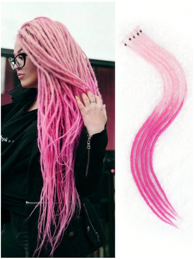 Extensiones de cabello rastas sintéticas de 24 pulgadas, rastas suaves de un solo extremo, rastas estilo Hippie para mujeres: T1B / púrpura / 5 unids/lote