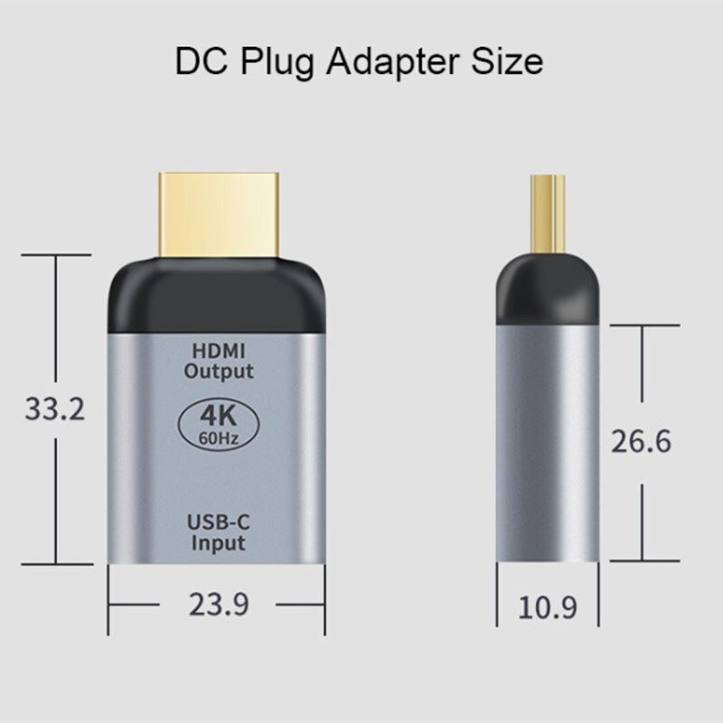 4 PCS 4K@60Hz HD Video Transmitter Converter Type-C Female to HDMI Male Converter Type-C Female to Large DPZ Converter
