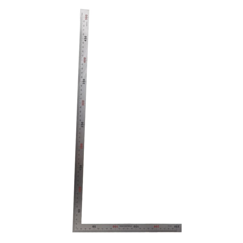 Stainless Steel L Shape Ruler Double Sided Ruler Measuring Tool Metal Straight 90 Degree Angle Ruler for Office School Supplies: 1.2mm thick 25x50cm