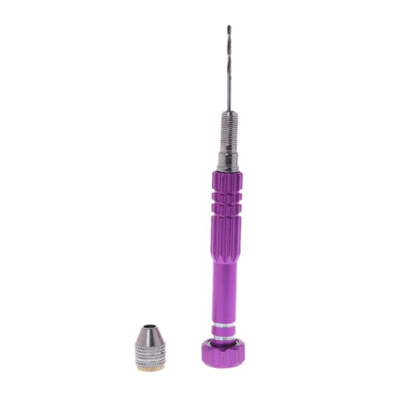 Colorful Drill Bit Aluminum Case Hand Drill + 10pcs Twist Drills Models Tool Y4UD