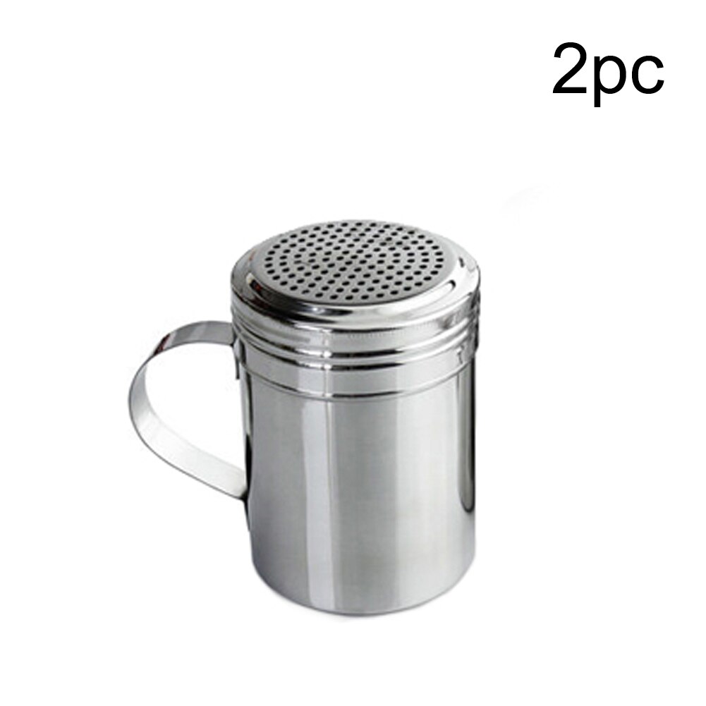 1/2 stk shaker salt rustfrit stål køkkenredskaber dispenser alsidige flasker med håndtag peber sukker skraber: 2pc s