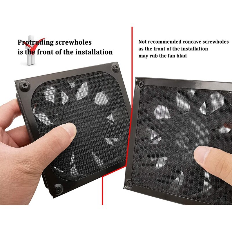 4Pack 120Mm Computer Fan Filter Grills Stainless Steel Wire Mesh,Aluminum Alloy Ventilation Mesh Dust Filter Grill,Black