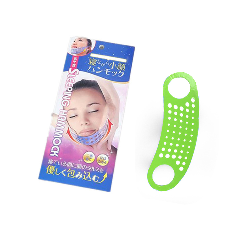 3 Kleuren Multifunctionele Professionele Slaap Silicagel Mesh Ademende Dunne Gezicht Bandage Voor Vrouwen Lift Gezicht Care Tool: Green-1pc