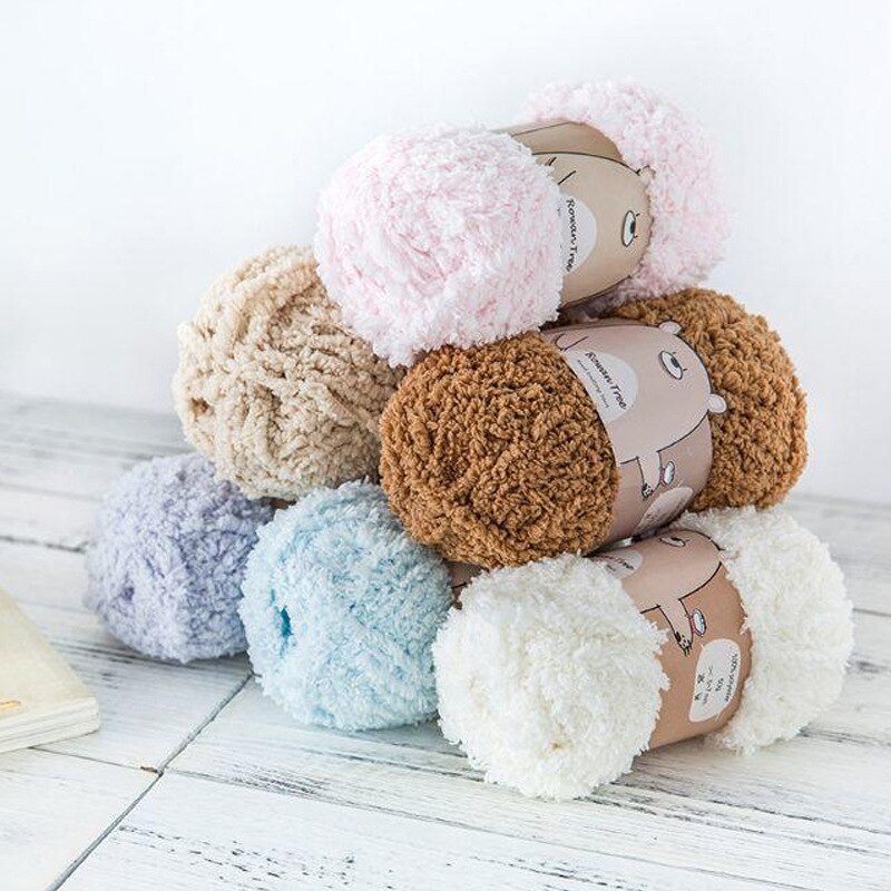 Fil doux et lisse pour tricot à la main, 50 grammes par boule, laine polaire de corail colorée, fil au Crochet, fournitures d'écharpe, de chapeau, de pull pour bébé