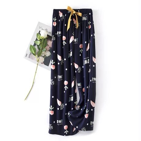 Women Summer Cotton Gauze Pants Japanese Style Simple Elastic Waist Casual Plus Size Home Pants Print Pattern Pyjama ouc194: 5