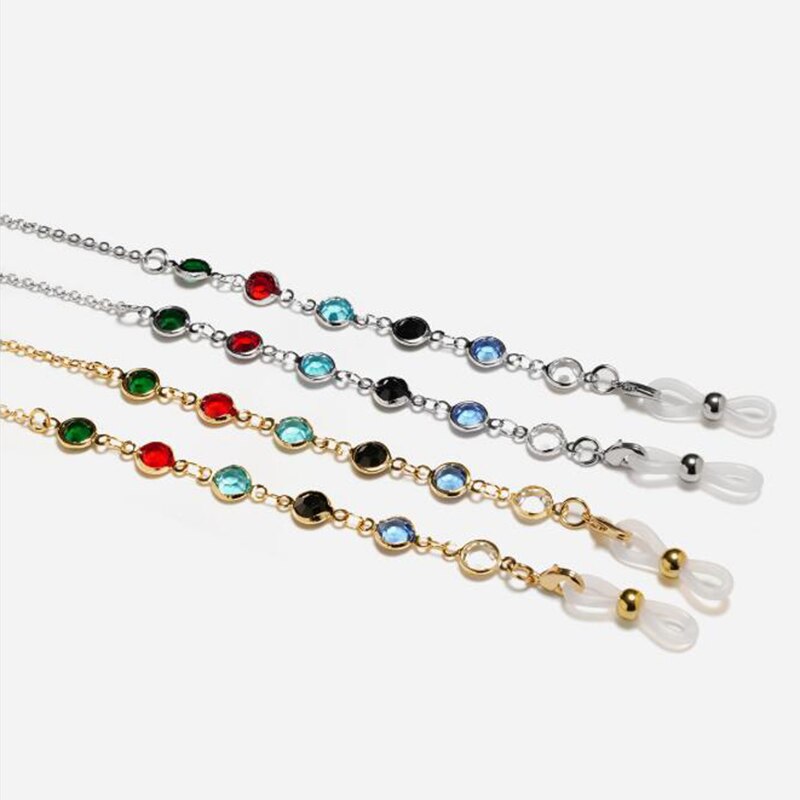 1Pc Brillen Touw Band Strass Kralen Hals Koord Anti Slip Lenzenvloeistof Ketens Zonnebril String Sport Glazen Accessoires