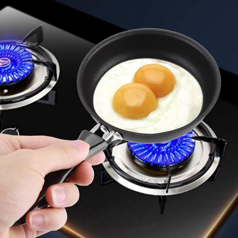 Portable Long Handle Egg Pot Frying Pan Poached Egg Household Small Kitchen Cooker Supplies