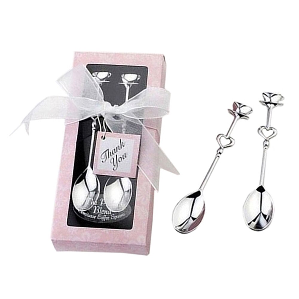 2 stuks/set bruiloft decoratie feest gunst servies liefde hart koffielepel set bruiloft voor gasten