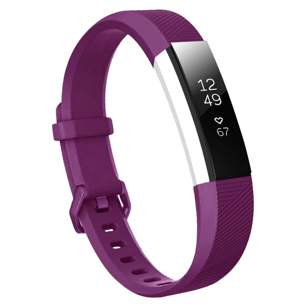 Baaletc For Fitbit Alta HR/Alta Silicone Watchband Replacement Wrist Band Silicon Strap Clasp Smart Wristband Watch For Fitbit: Purplish Red / L
