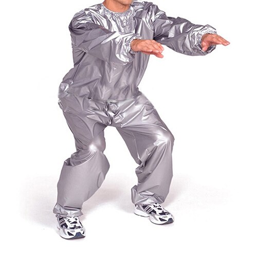 Unisex Sauna Suit PVC Fitness Weight Loss Sweating Sauna Suit Exercise Gym Pullover Sports Suit Calories Burner
