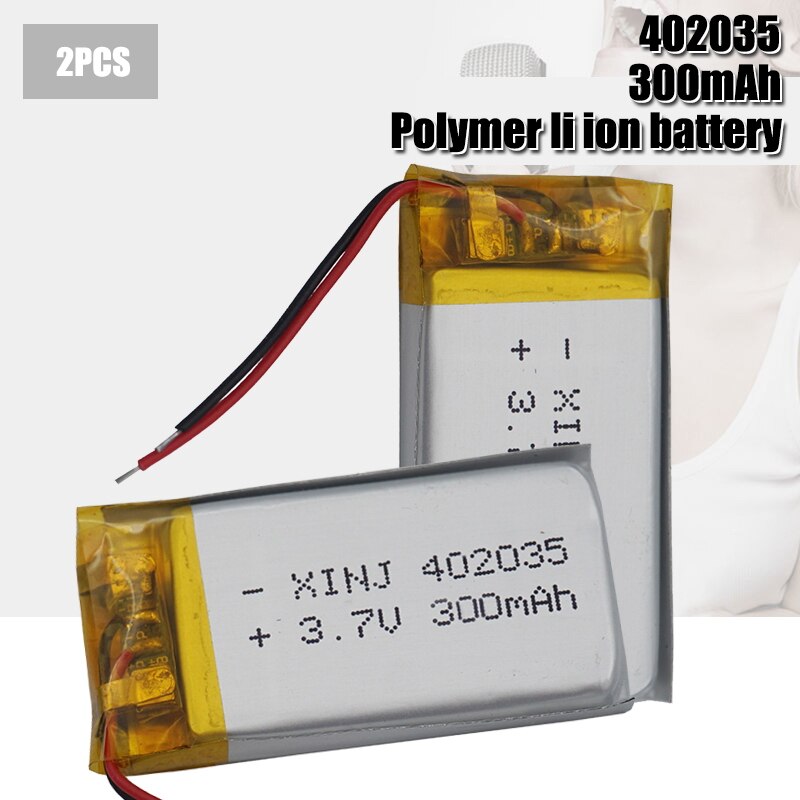 Baterías de polímero de litio Lipo de , 3,7 V, 402035 mAh, reemplazo de batería de iones de litio para auriculares Bt, juguetes MP3: 2PCS