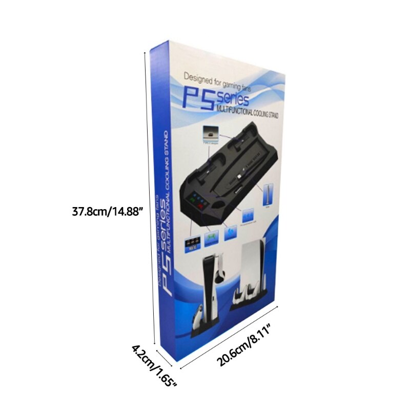 Vertical Stand for PS 5 with Cooling Fan Charging Station Digital Edition