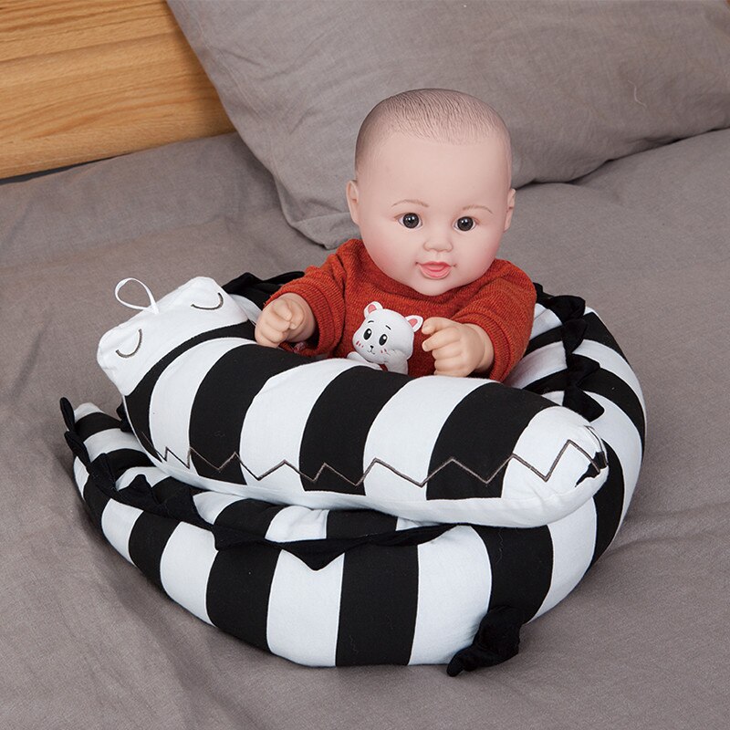 Baby Bett Stoßstange Neugeborenen Baby Stoßstange Krippe Protector Gestreiften Baumwolle Spleißen Alligator Spielzeug Baby Room Decor Kleinkind Bettwäsche: Default Title