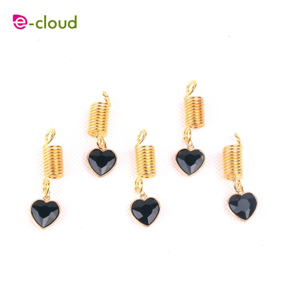 Gold metal spring tube ring dreadlock beads for braids hair beads for dreadlocks adjustable hair braid cuff clips