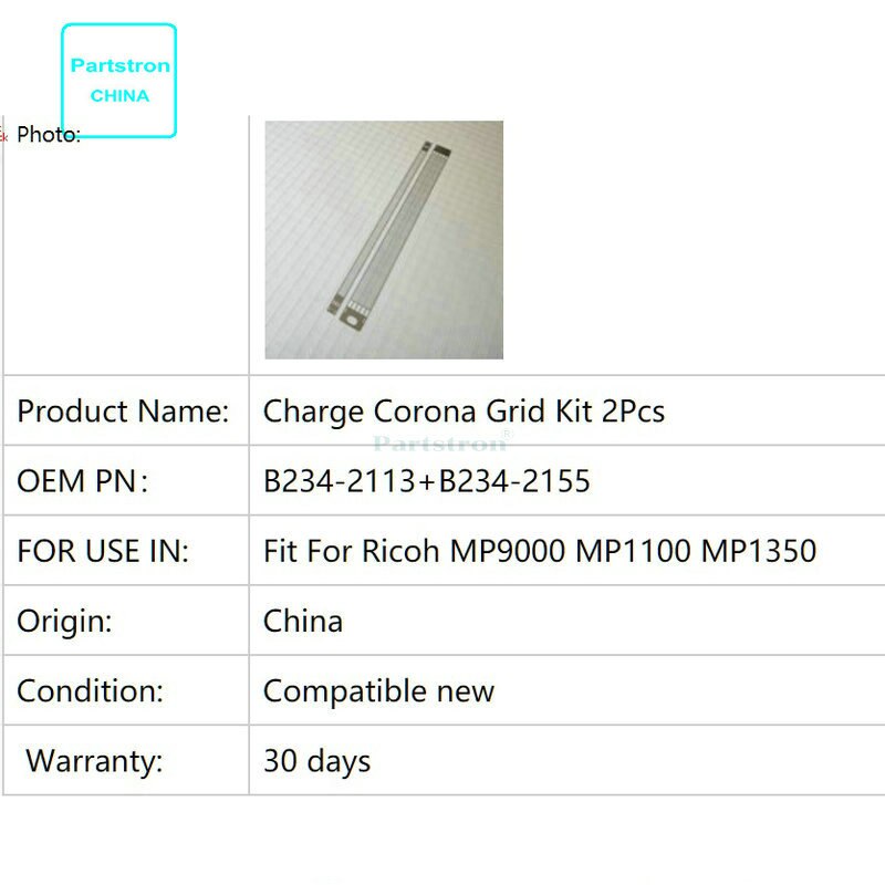 Corona grid kit  b234-2113 b234-2155 med lang levetid for bruk i ricoh  mp9000 mp1100 mp1350 b2342113 b2342155