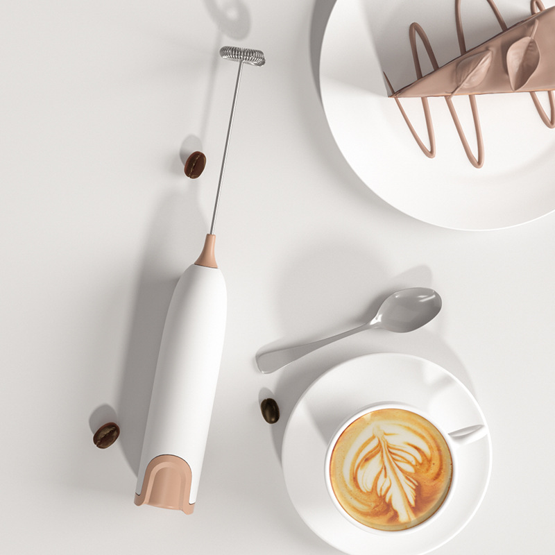 Mini-Milchaufschäumer, Handschaumbereiter für Lattees, Schneebesen, Kaffee, Cappuccino, Frappe, Matcha, heiße Schokolade, Schneebesen, Getränkemixer: Schwarz