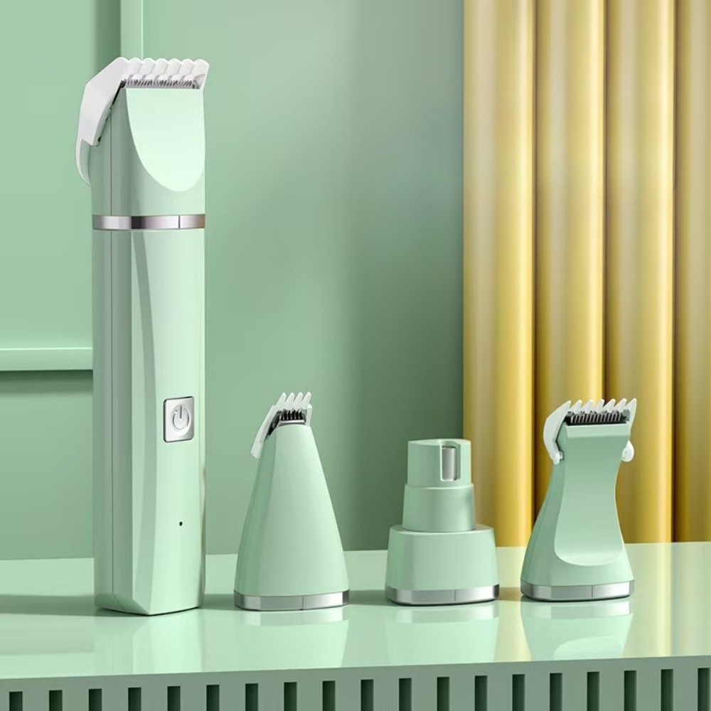 4 in 1 elektrischer Haarschneider für Haustiere, Haarschneider für Hunde und Katzen, wiederaufladbarer USB-Haustierrasierer-Haarschneider: scharlachrot