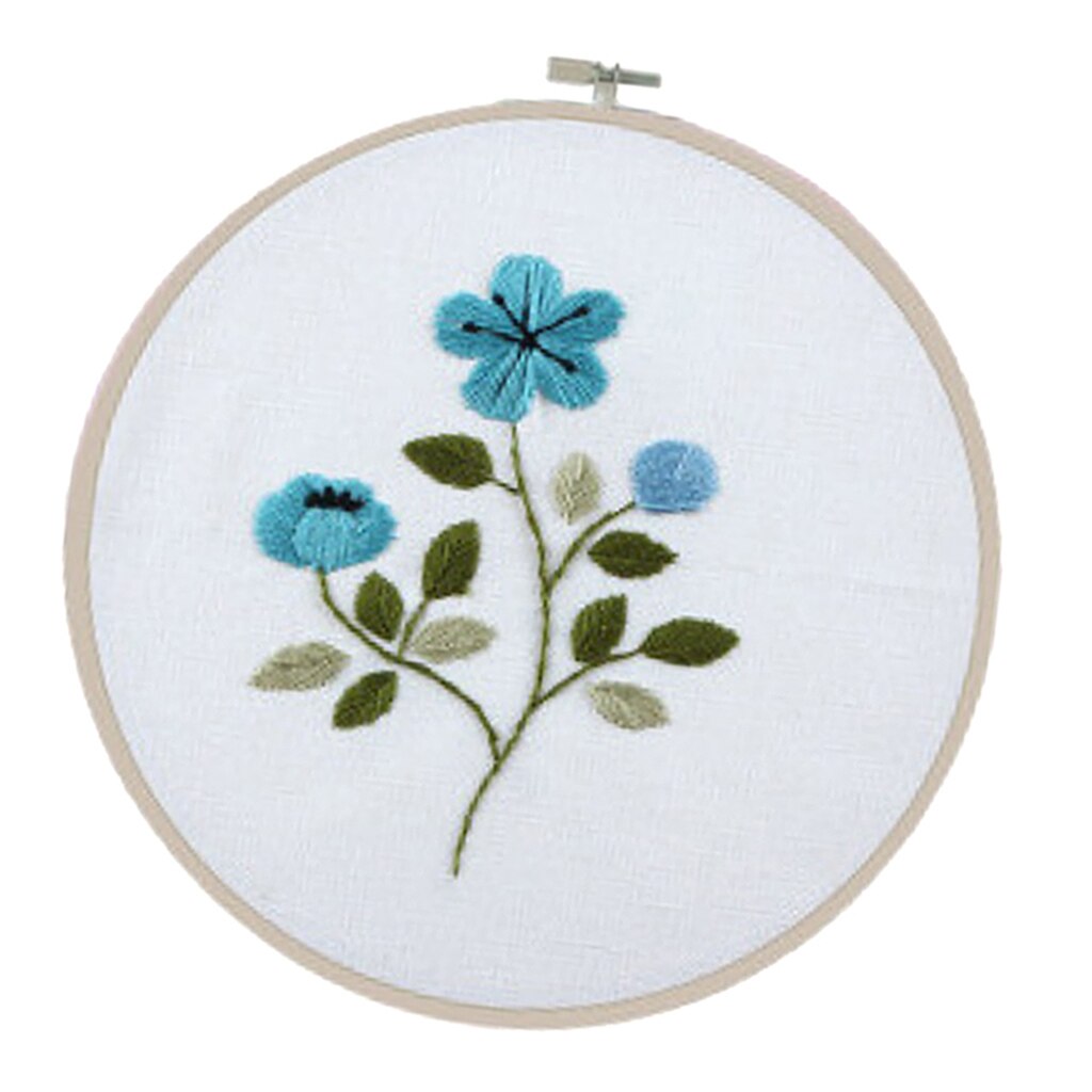 Floral Leaf 3D Cross Stitch Kit DIY Embroidery Handcrafts with Hoop Needle Thread