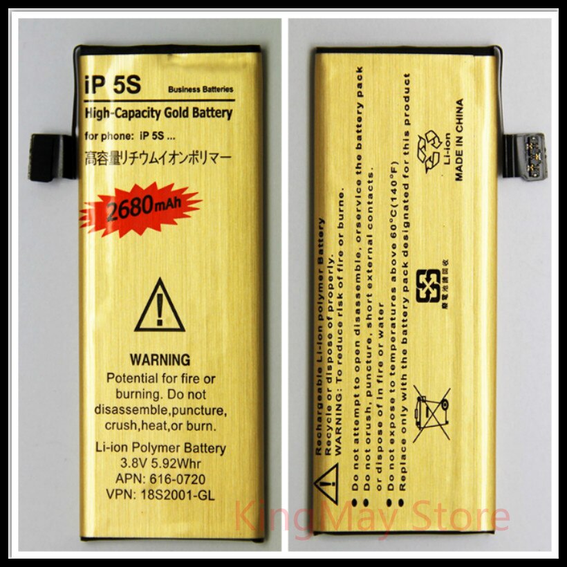 Gloednieuwe originele doen dower Voor bateria iphone 5s batterij iphone 5s Nul-cyclus Hoge Capaciteit Gouden batterij voor iphone 5s batterij