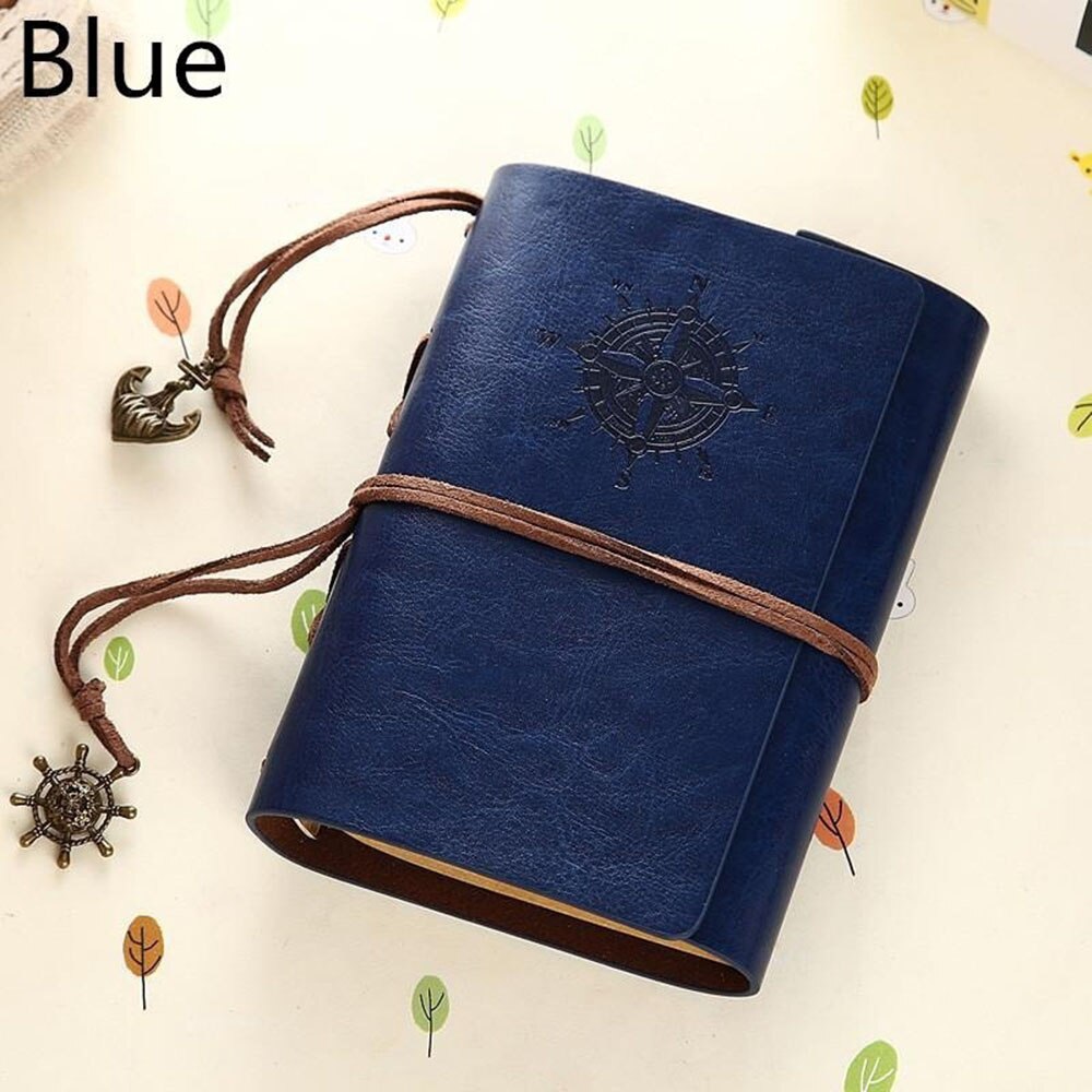Retro Notebook Diary Notepad Personality Notebooks Journal Notepads Organizer Planner Ring Binder Diary Notebook: Navy Blue