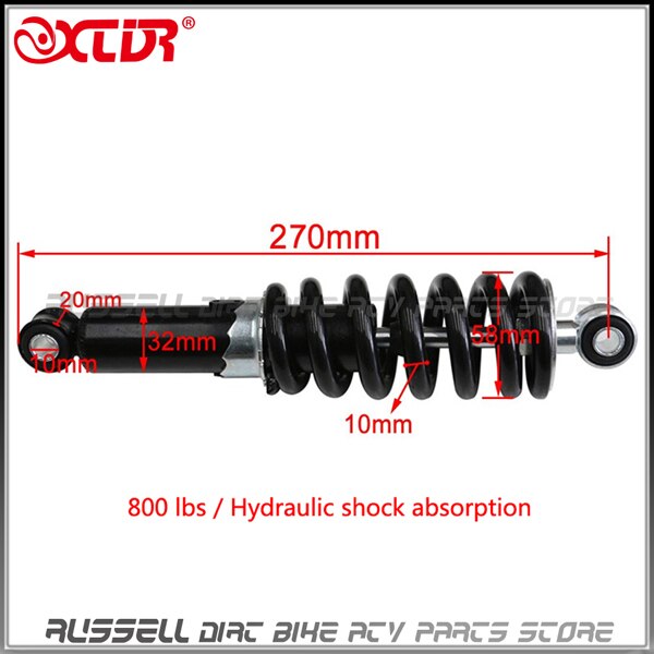 240mm 250mm 260mm 270mm 290mm hydraulisk støtdemperoppheng til terrengsykkel terrengsykkel atv quad tilbehør motocross 800 lbs: 270mm