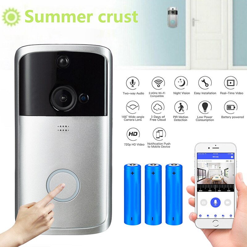 Wireless Welcome Chime Kit Plug-through Smart Doorbell Remote Control Button Door Bell Home Security Accessories