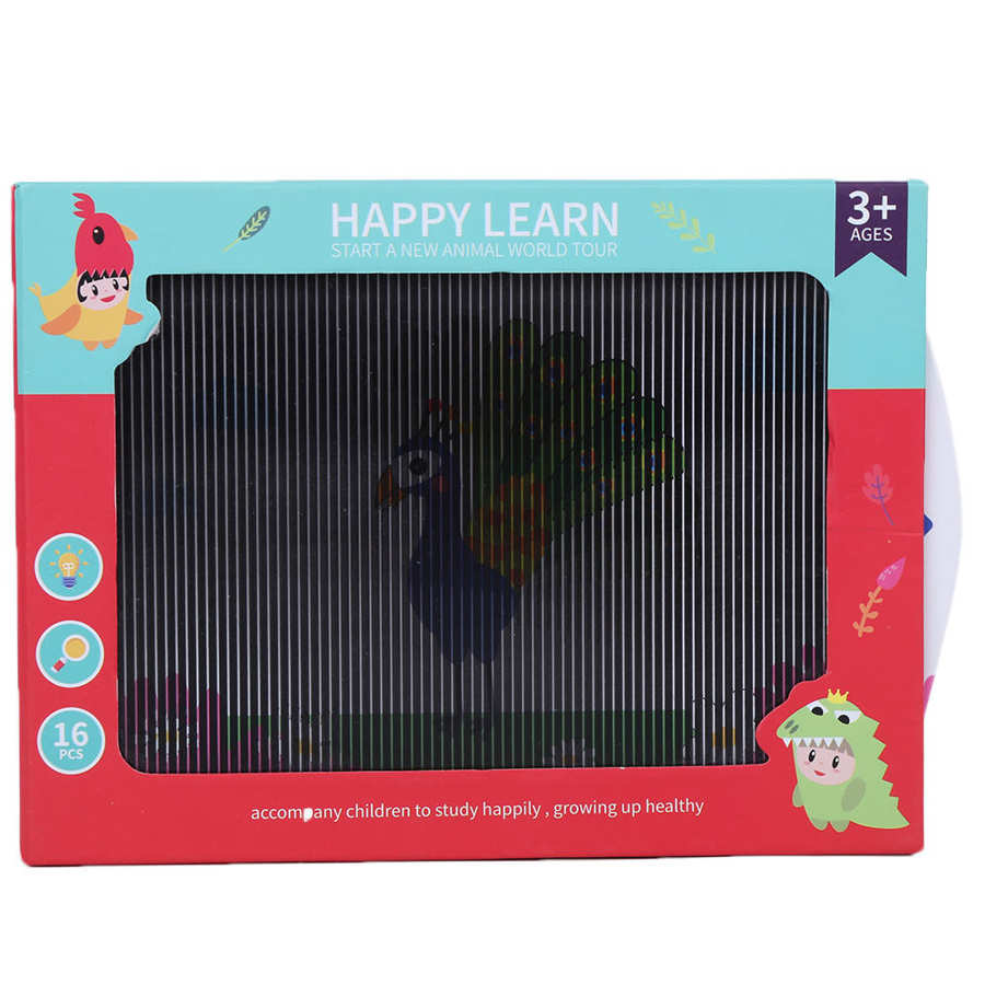 16pcs Flat Dynamic Raster Box Cartoon Animal Early Learning Paper Kindergarten Education Cognitive Toys
