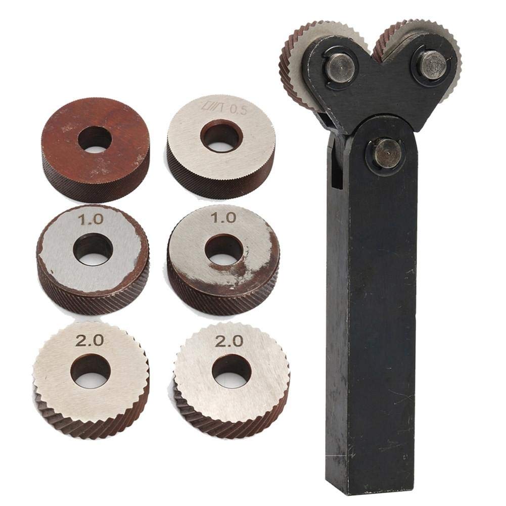 7pcs Steel Dual Wheel Knurling Tool Set with Diago... – Vicedeal