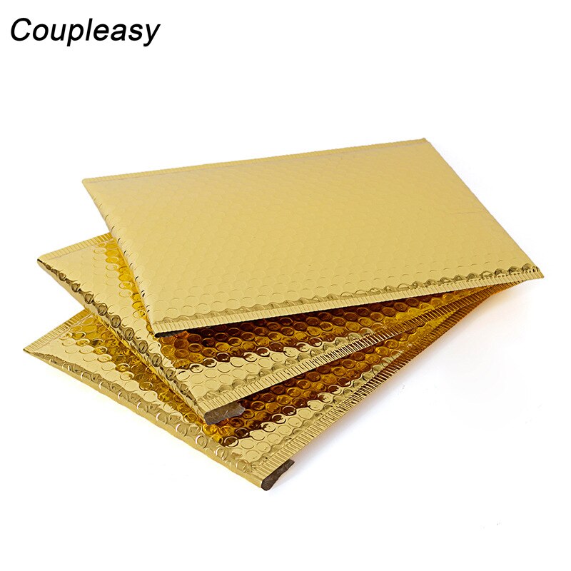 20Pcs/Lot Golden Aluminized Film Bubble Mailer Self Seal Envelopes Padded Envelopes Waterproof Mailing Bag
