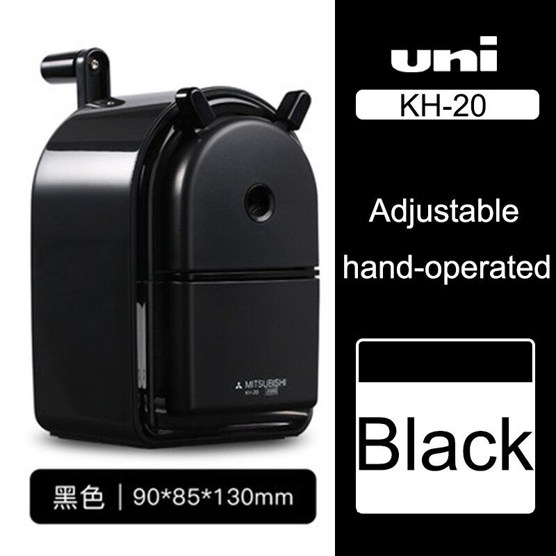 Uni Pencil Sharpener Hand Turn Pencil Sharpener KH-20 Adjustable Thickness Manual Pencil Sharpener Student Sketch: black