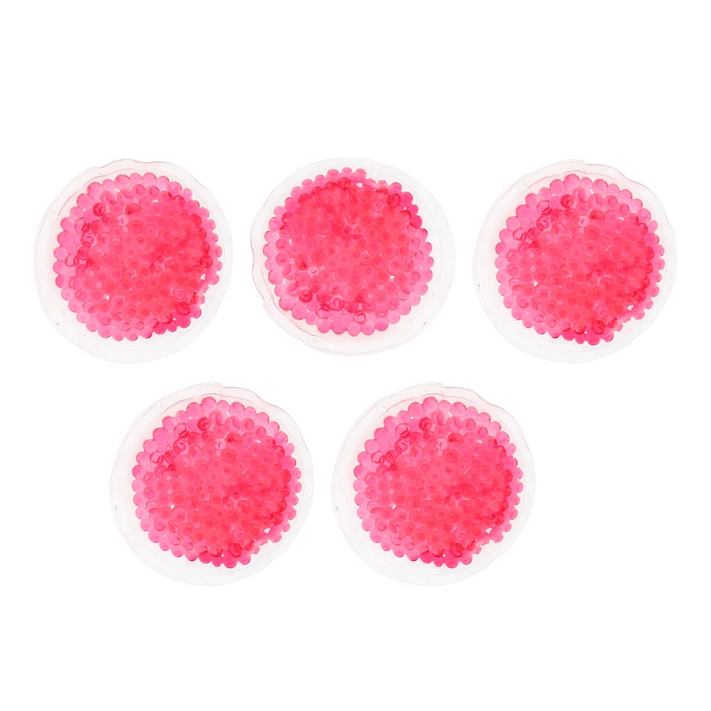 5pcs Reusable Gel Heat Cold Pack Microwavable Mask for Back Leg Arm Shoulder Face Pain Muscle Soreness Relief Sports Injuries: Red