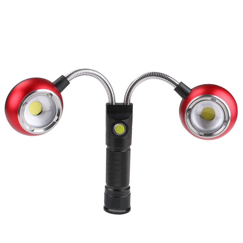 Work Light Flexible Bendable Double Head COB LED net Work Light USB Torch Lamp Rechargeable Light