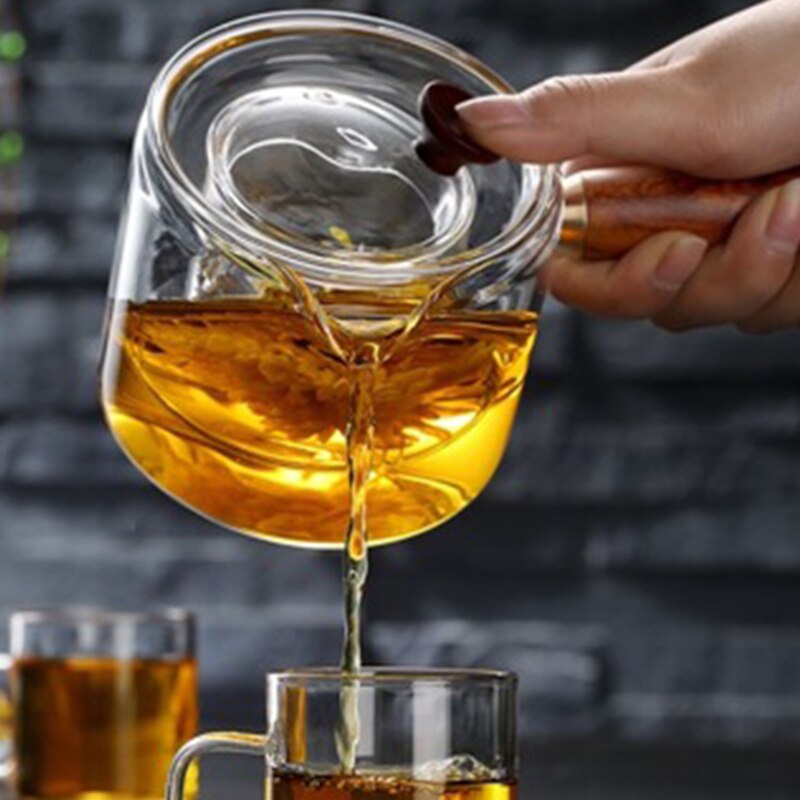 500ml unike sidehåndtak potte glass tekanner med høy temperaturbestandighet til hjemmet  tp899