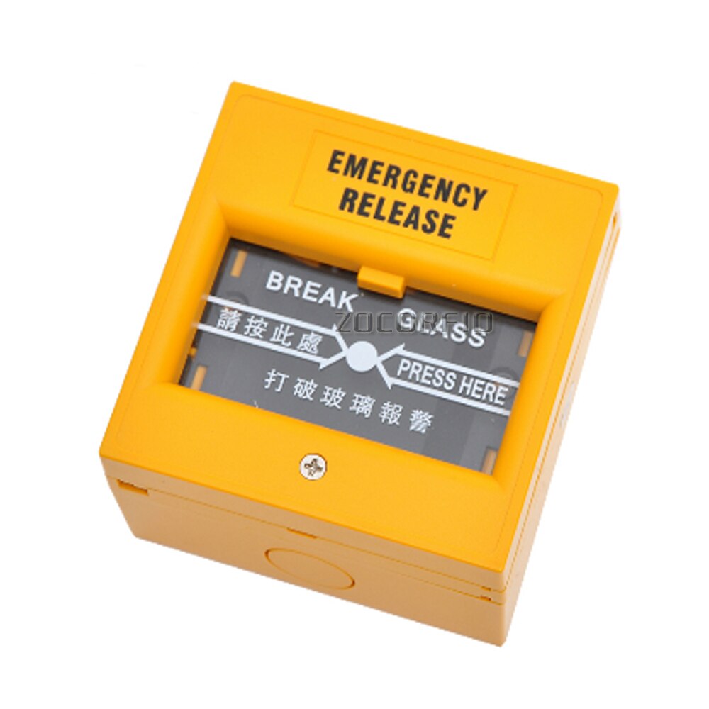 Nødudgangslåsningskontakter glasknap alarmknap brandalarm swtich knækglasudgang frigivelseskontakt: Orange