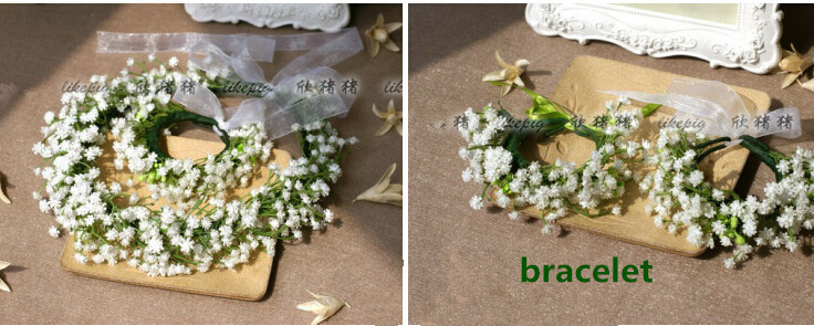 Hvid babysbreath simulation blomsterbuket kunstige blomster silke blomst dekorative blomster kranse bryllup brud hovedbeklædning