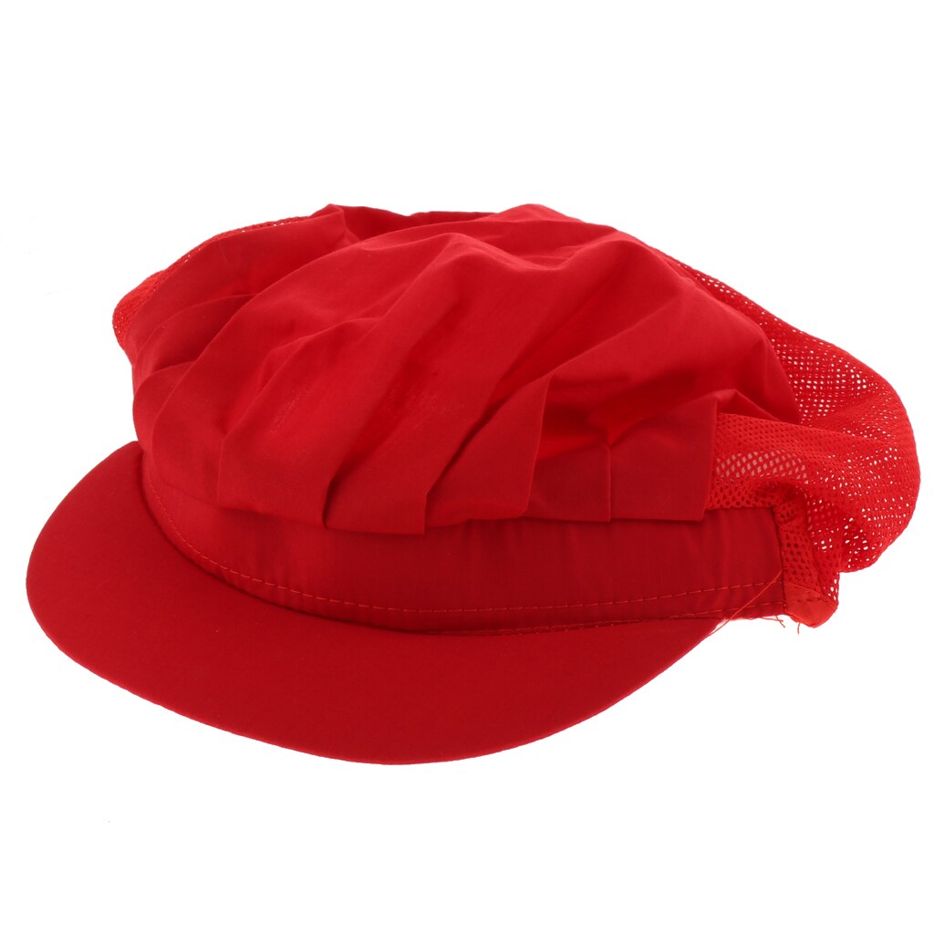 Verstelbare mesh petten voor heren en dames, elastisch, keuken, bakker, chef-kok, pet, catering voor restaurants, pubs, cafés, commerciële keukens: Rood b