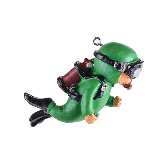 Fish tank Decoration Floating Ornaments Small Figurines Complete Set Diver Blue Guy Underwater Scenery Bottom Figurines: Burgundy