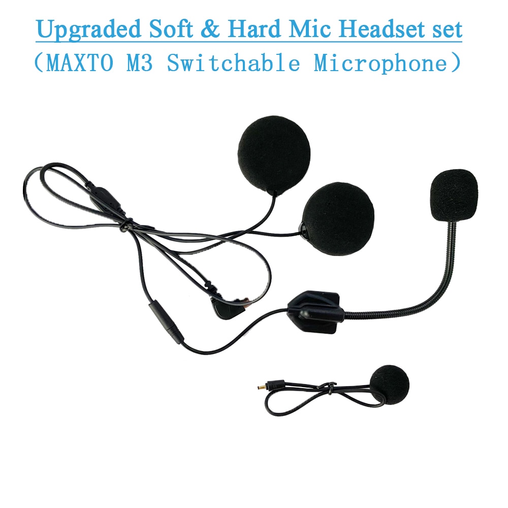 Verbeterde 2 In 1 Soft &amp; Hard Microfoon Headset Speaker Set Schakelbare Microfoon Voor Maxto M3 M2 Intercom Interphone