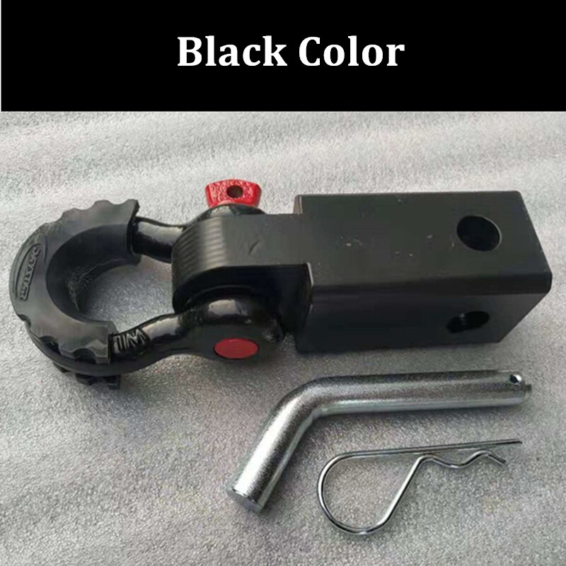 ALWAYSME-gancho recibidor de grillete de 40000 libras, gancho recibidor compatible con tubo receptor de 2 pulgadas, con grillete de 3/4 pulgadas y Pin de enganche: Black Steel Material