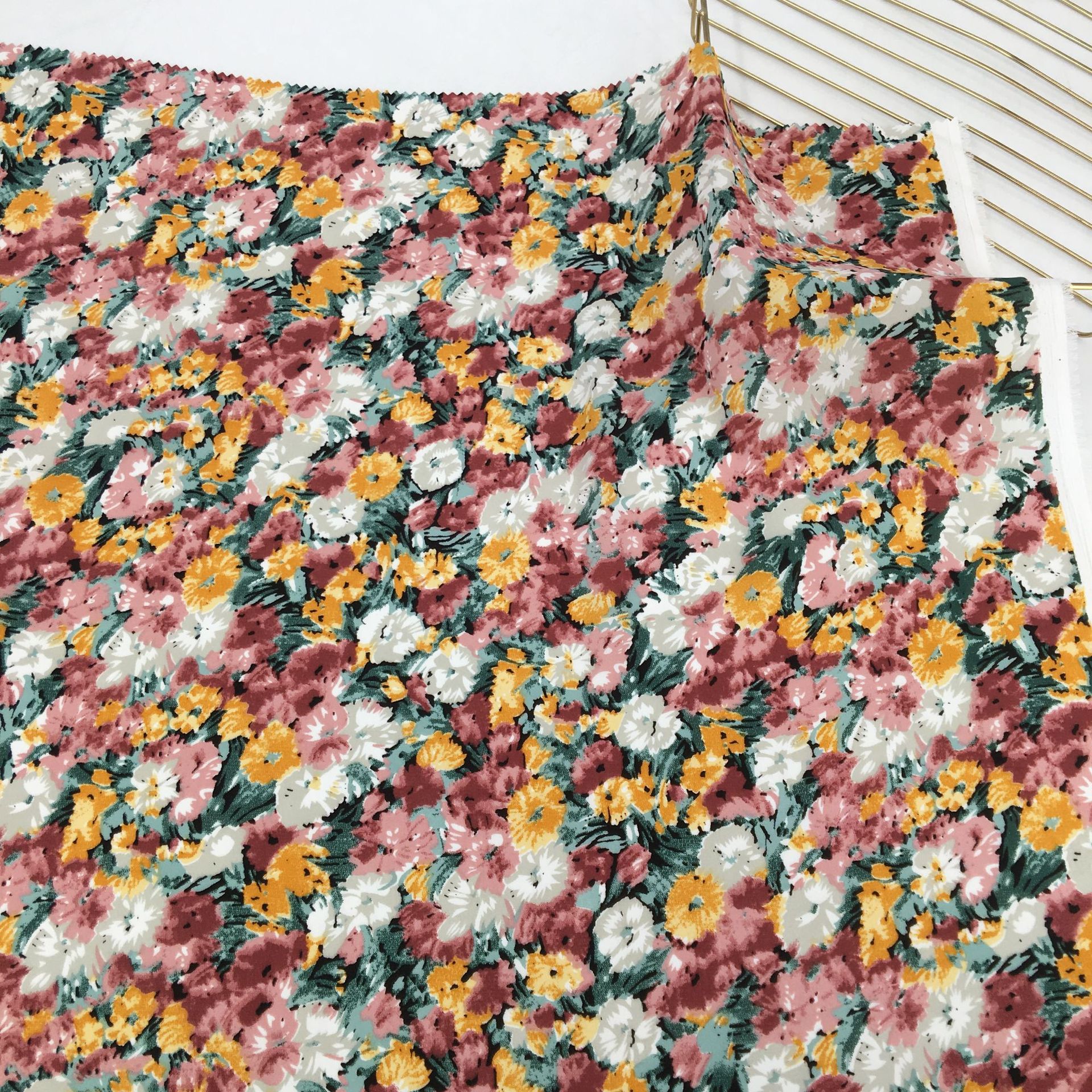 100x150cm Printed Chiffon Fabric for Dress By The Meter Breathable Soft Flower Print Chiffon Fabric Material for DIY Sewing: 4