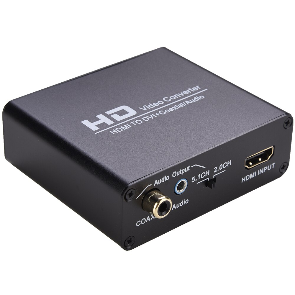 Konwerter hdmi-dvi z rozdzielaczem audio-dźwięku do 3.5mm AUX / 2 RCA Stereo i koncentryczne złącze wyjściowe 1080P 720P, 5.1 i 2CH