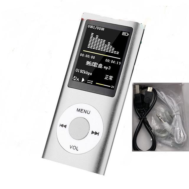 Reproductor de música a la , Reproductor de Radio HIFI Mp3, pantalla LCD Digital, grabación de voz, Reproductor de FM, altavoz, Reproductor portátil ligero: Silver