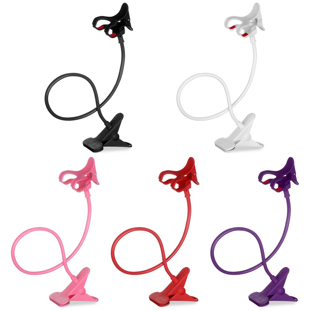 Flexible 360 Clip Mobile Cell Phone Holder Lazy Bed Desk Portable Adjustable Bracket Mount Stands Universal: Random color
