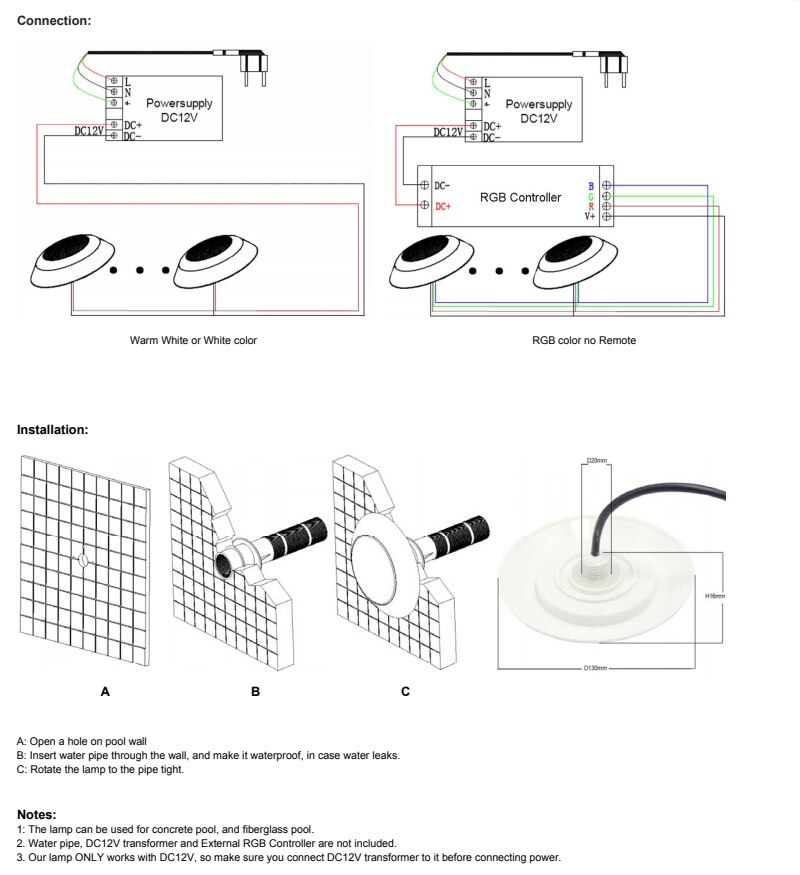 Swiming Pool Light Underwater Resin Filled Pool Light Led 12W DC 12V Outdoor Indoor Spotlight Waterproof IP68 Surface Pond Lamp