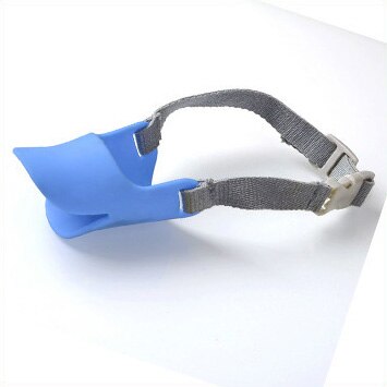 Hund Maulkorb Silikon Ente Mund Maske Maulkorb Borke beissen halt Kleine Hund Anti-biss Masken Für Hund Produkte Haustiere dekoration: Blau / L